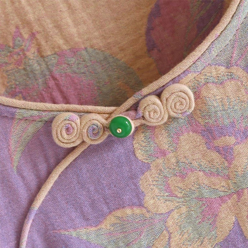 Ownkoti Elegant Vintage Yarn-dyed Jacquard Cotton Loungewear Set