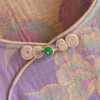 Ownkoti Elegant Vintage Yarn-dyed Jacquard Cotton Loungewear Set