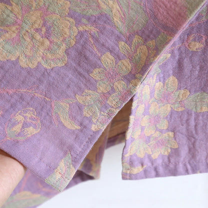 Ownkoti Elegant Vintage Yarn-dyed Jacquard Cotton Loungewear Set