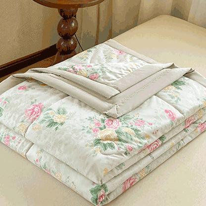 Ownkoti Soft Floral Double Layer Gauze Summer Quilt