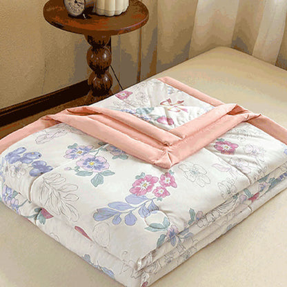 Ownkoti Elegant Floral Double Layer Gauze Summer Quilt