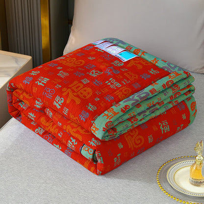 Ownkoti Retro Auspicious Reversible Summer Cotton Quilt