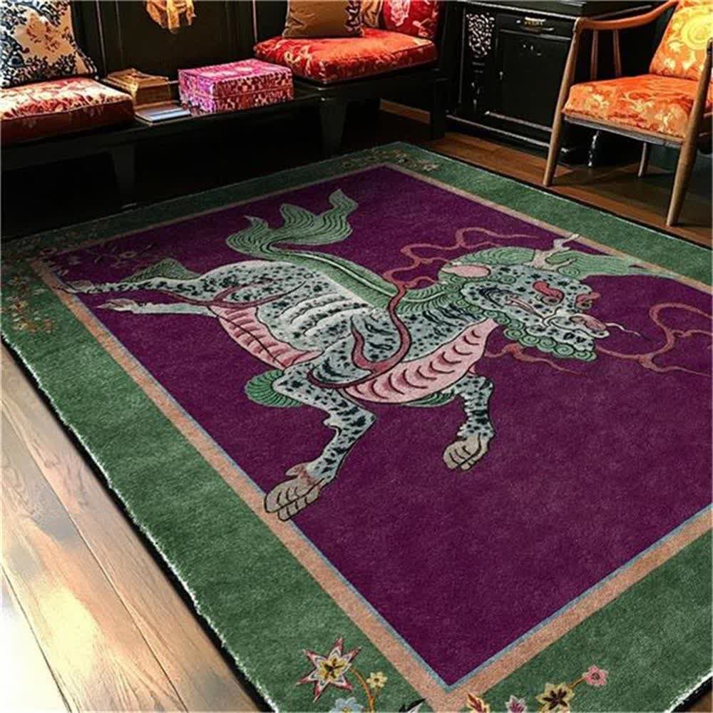 Ownkoti Oriental Retro Kirin Washable Soft Area Rug