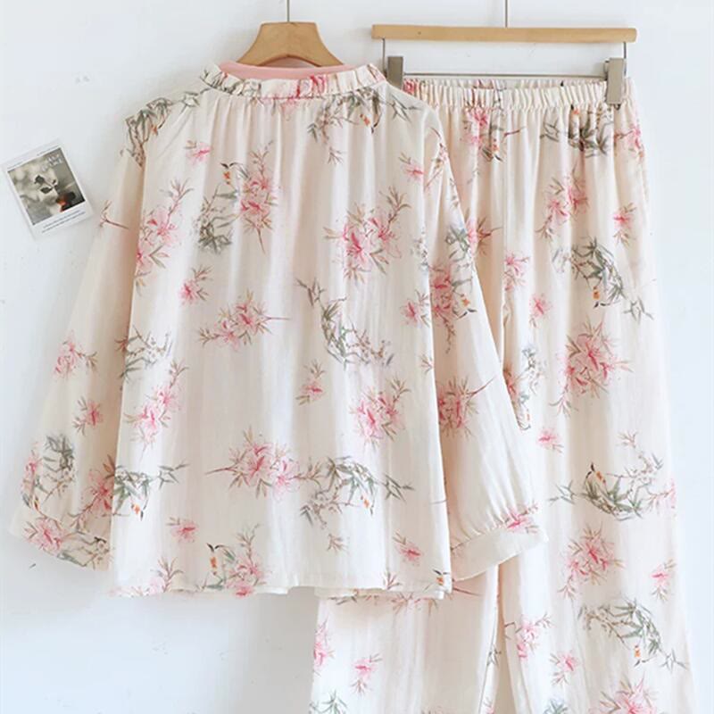 Ownkoti Lily Flower Cotton Kimono Pajama Set - image 2
