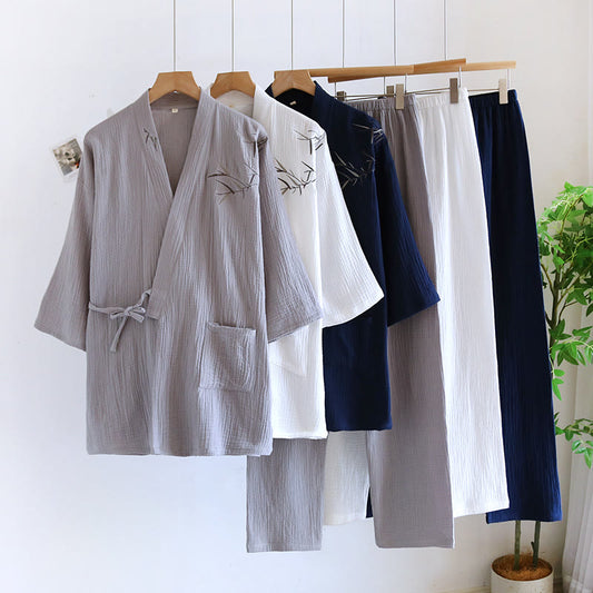 Ownkoti Unisex Bamboo Jacquard Kimono Pajama Set - image 0