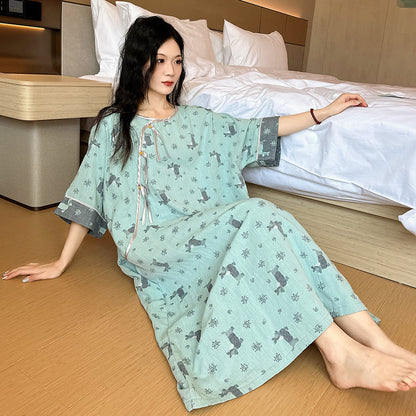 Plus Size Double Layer Cotton Nightgown  - image 1