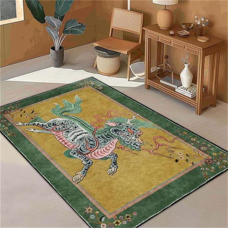 Ownkoti Oriental Retro Kirin Washable Soft Area Rug