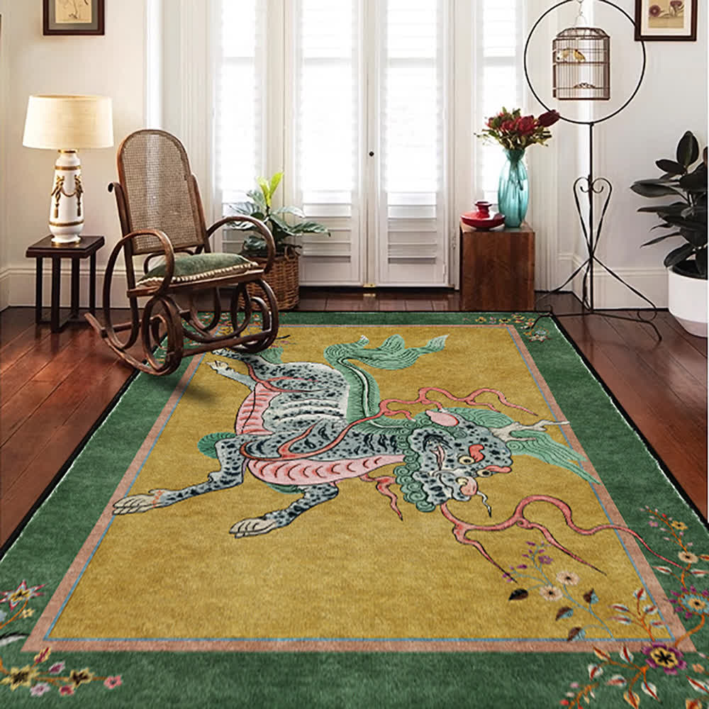 Ownkoti Oriental Retro Kirin Washable Soft Area Rug
