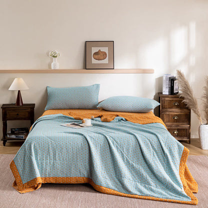 Ownkoti Polka Dot Print Double-layer Cotton Summer Quilt