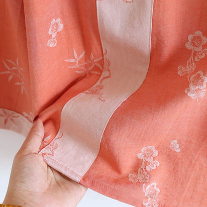 Ownkoti Vintage Cotton Yarn-dyed Jacquard Long Sleeve Loungewear