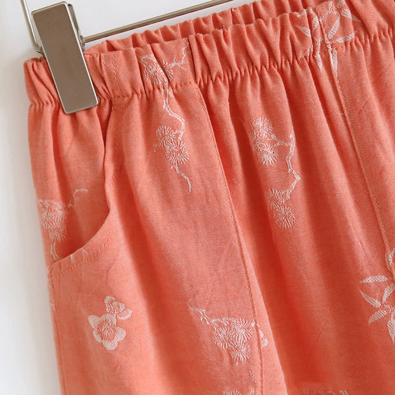 Ownkoti Vintage Cotton Yarn-dyed Jacquard Long Sleeve Loungewear