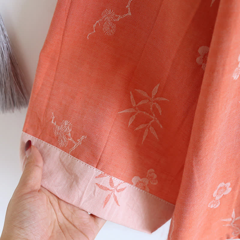 Ownkoti Vintage Cotton Yarn-dyed Jacquard Long Sleeve Loungewear