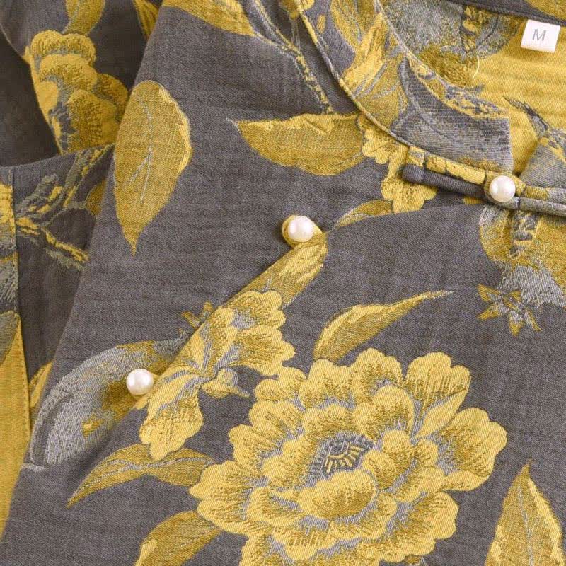 Ownkoti Cotton Yarn-dyed Retro Short-sleeve Loungewear Set - image 12