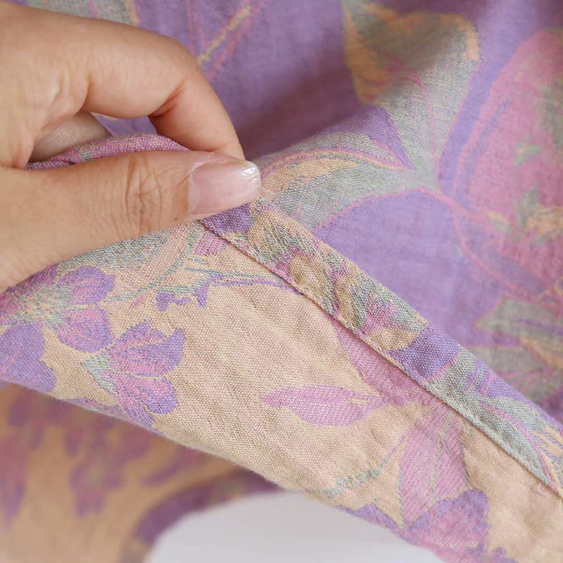 Ownkoti Cotton Yarn-dyed Retro Short-sleeve Loungewear Set - image 9