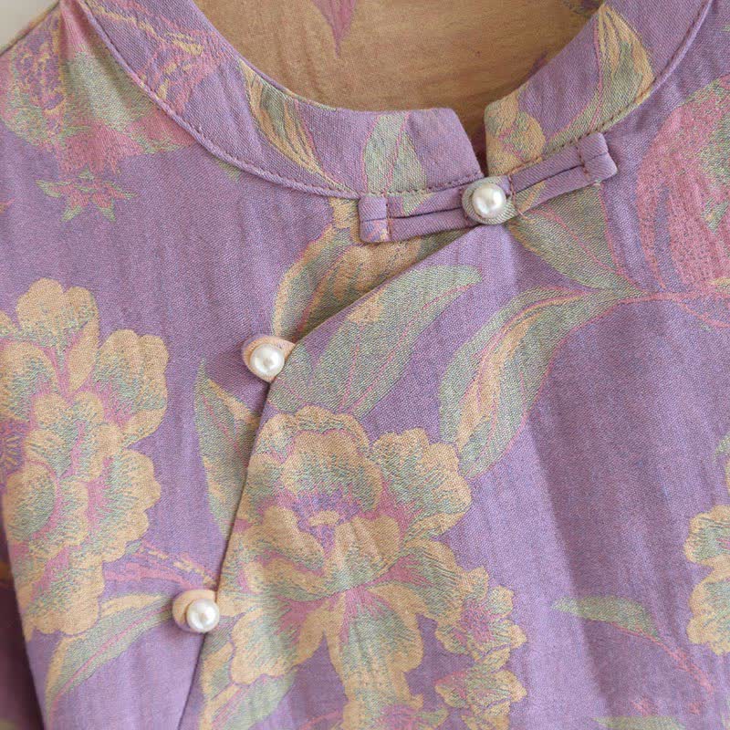 Ownkoti Cotton Yarn-dyed Retro Short-sleeve Loungewear Set - image 4