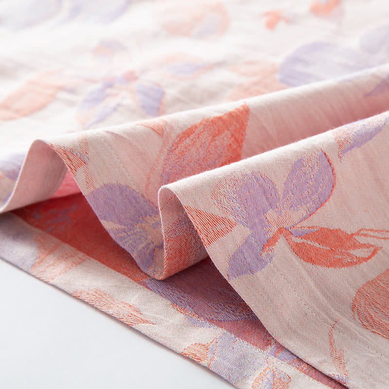 Ownkoti Vintage Yarn-dyed Cotton Round Neck Nightdress