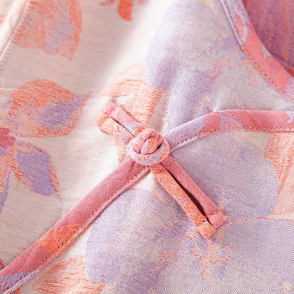 Ownkoti Vintage Yarn-dyed Cotton Round Neck Nightdress