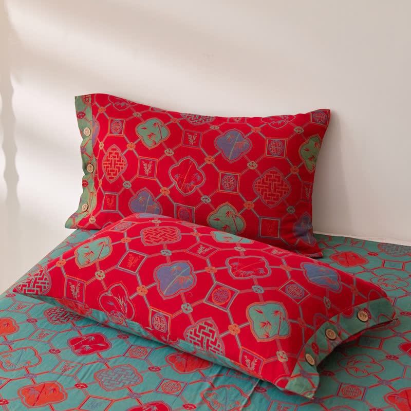 Ownkoti Retro Cotton Gauze Yarn-dyed Jacquard Reversible Coverlet - image 1