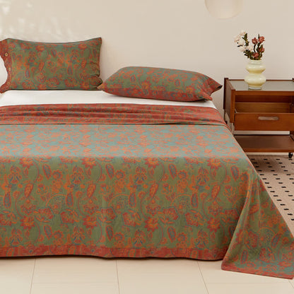 Ownkoti Floral Cotton Gauze Yarn-dyed Coverlet Set(3PCS) - image 1