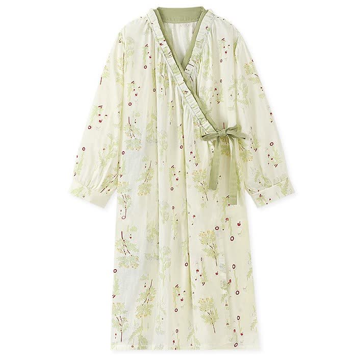 Ownkoti Long-sleeved Cotton Gauze Kimono Nightdress - L - image 0