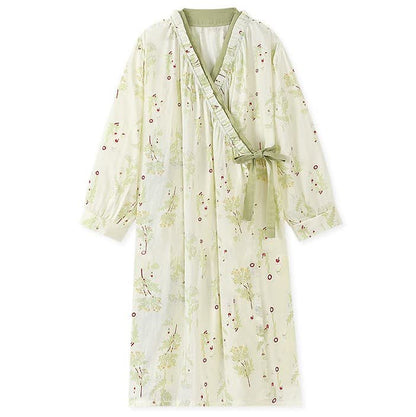 Ownkoti Long-sleeved Cotton Gauze Kimono Nightdress - L - image 0
