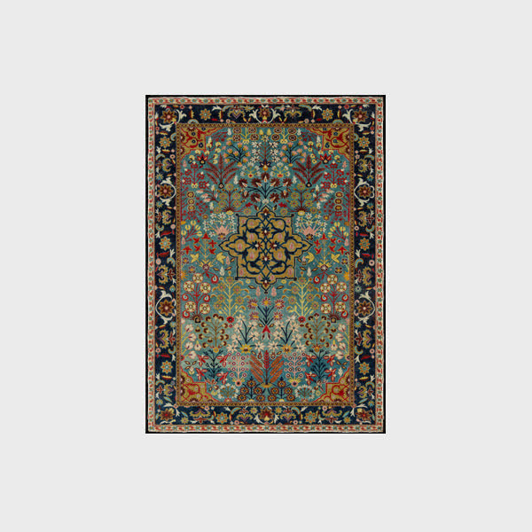 Ownkoti Bohemian Floral Anti-slip Indoor Outdoor Rug