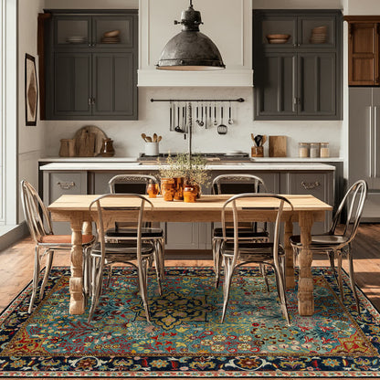 Ownkoti Bohemian Floral Anti-slip Indoor Outdoor Rug