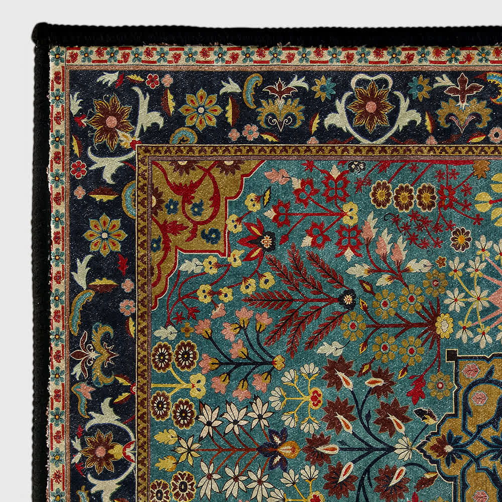 Ownkoti Bohemian Floral Anti-slip Indoor Outdoor Rug