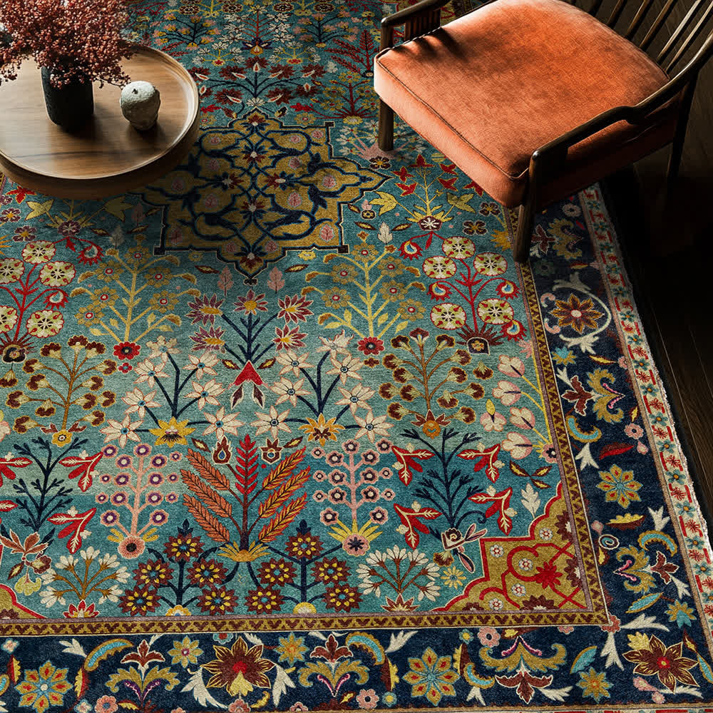 Ownkoti Bohemian Floral Anti-slip Indoor Outdoor Rug