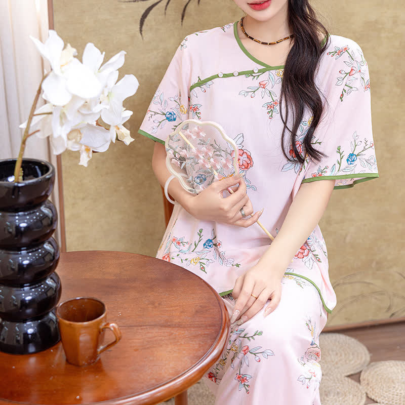 Ownkoti Rural Peony Summer Loungewear Set