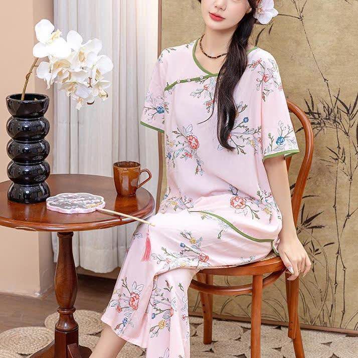 Ownkoti Rural Peony Summer Loungewear Set