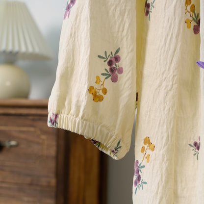 Ownkoti Rural Loquat V-neckline Soft Long Nightgown