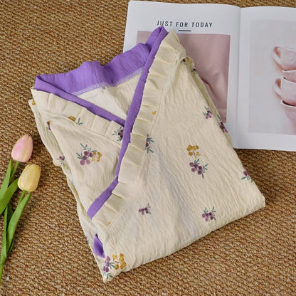 Ownkoti Rural Loquat V-neckline Soft Long Nightgown