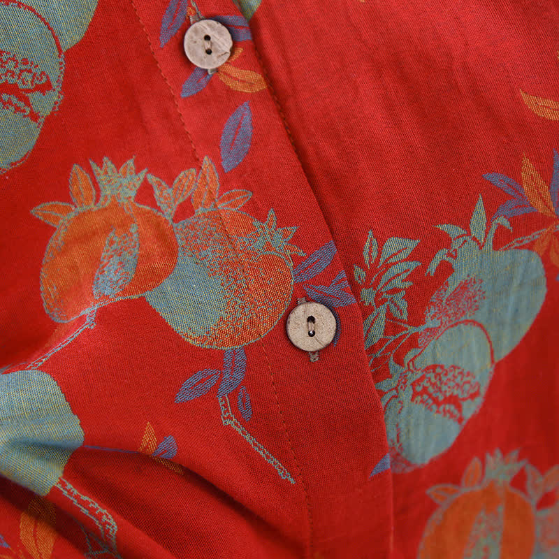 Ownkoti Pomegranate Flower Cotton Jacquard Vintage Yarn-dyed Pajama Set - image 7