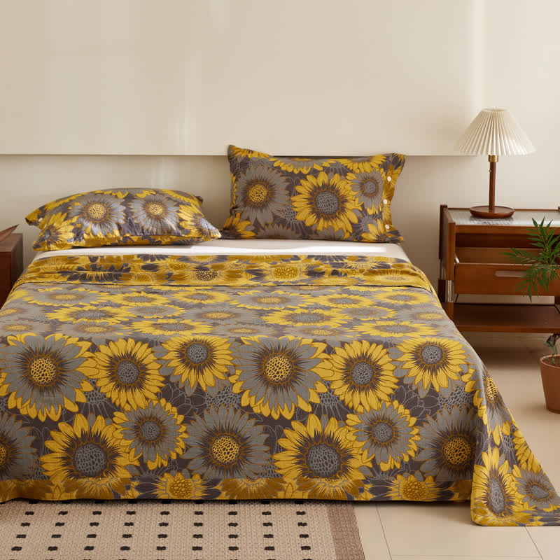 Ownkoti Sunflower Cotton Double-layer Yarn-dyed Jacquard Reversible Coverlet