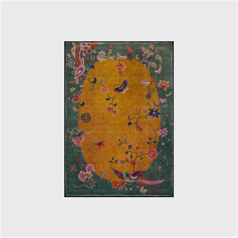 Ownkoti  Anti-slip Floral Bird Foldable Area Rug