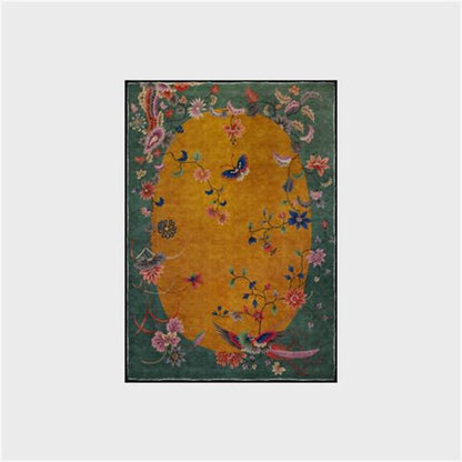 Ownkoti  Anti-slip Floral Bird Foldable Area Rug