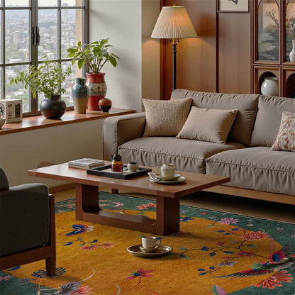 Ownkoti  Anti-slip Floral Bird Foldable Area Rug