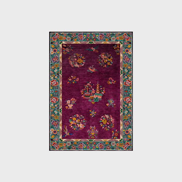 Ownkoti Retro Floral Anti-slip Indoor Outdoor Rug - image 5