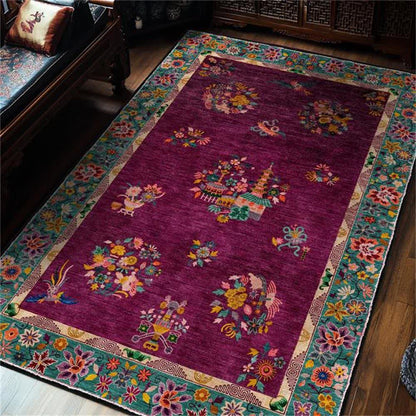 Ownkoti Retro Floral Anti-slip Indoor Outdoor Rug - 60" x 96" - image 0