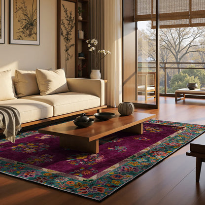 Ownkoti Retro Floral Anti-slip Indoor Outdoor Rug - image 3