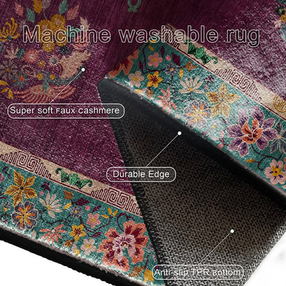 Ownkoti Retro Floral Anti-slip Indoor Outdoor Rug - image 7