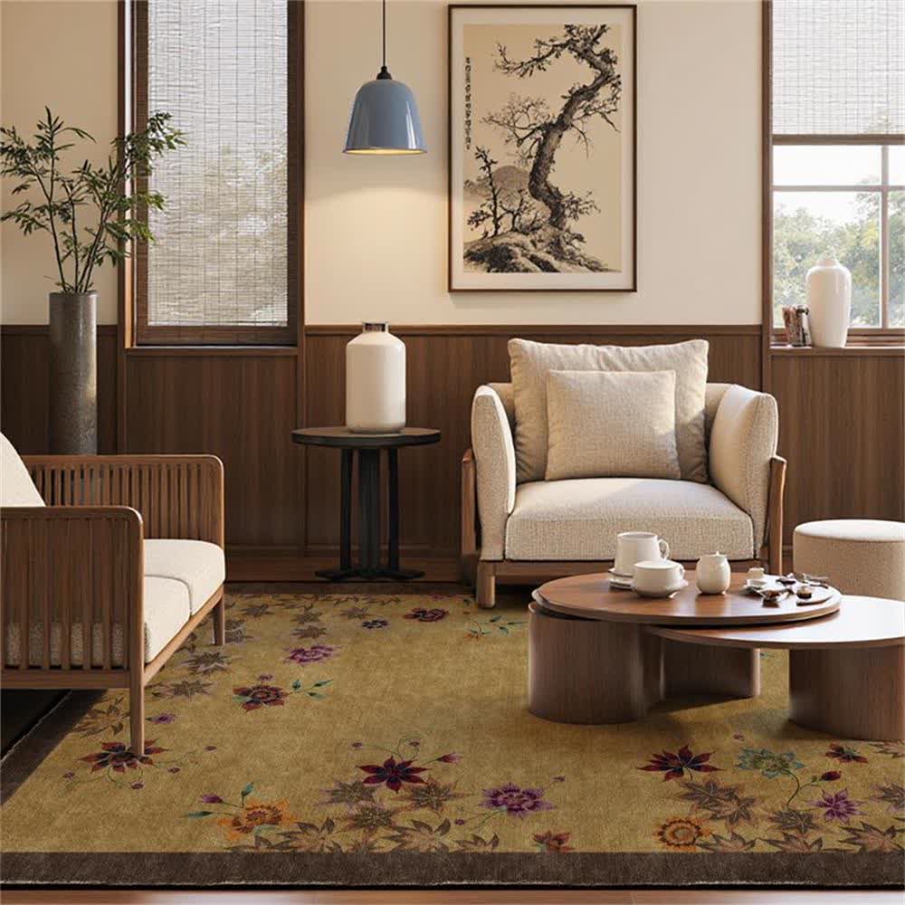Ownkoti Floral Maple Leaf Anti-slip Indoor Outdoor Rug - image 2