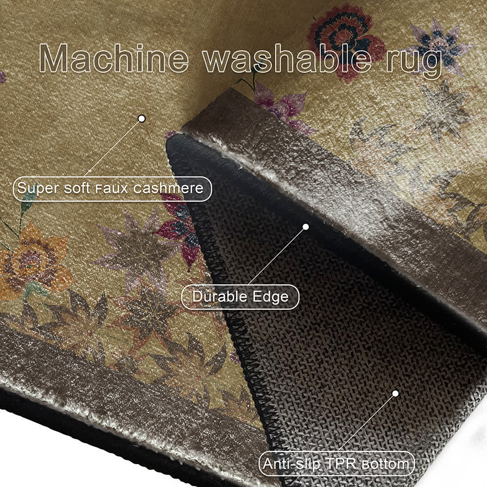 Ownkoti Floral Maple Leaf Anti-slip Indoor Outdoor Rug - image 7