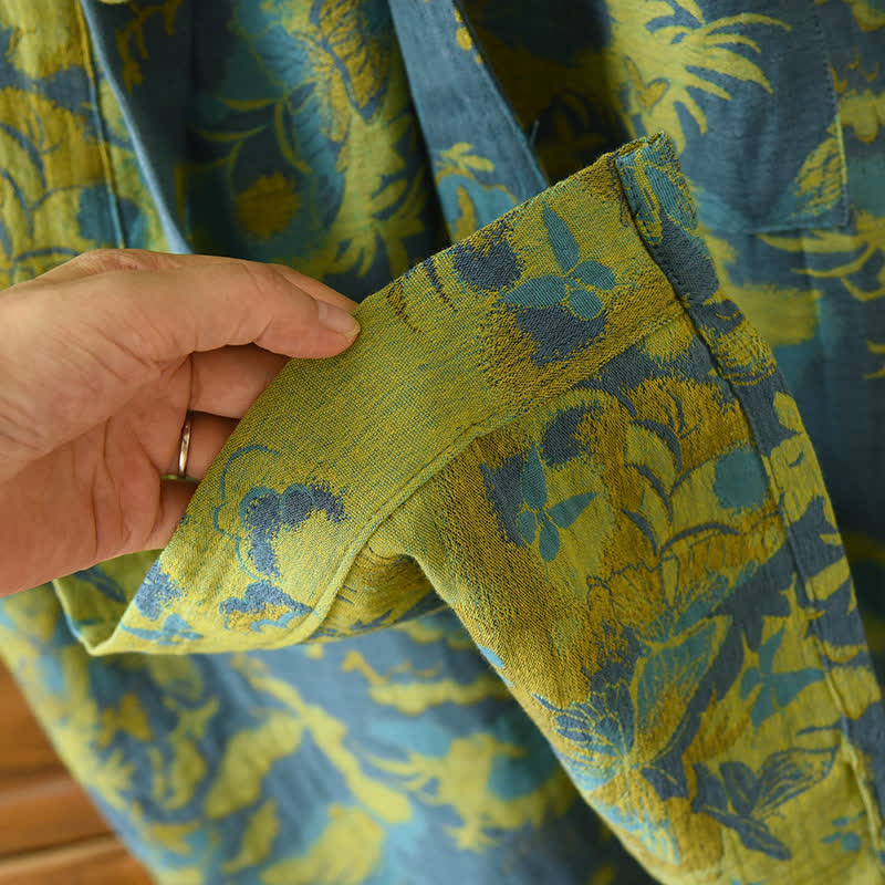 Ownkoti Pastoral Cotton Double-layer Gauze Yarn-dyed Jacquard Bathrobe