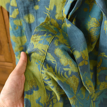 Ownkoti Pastoral Cotton Double-layer Gauze Yarn-dyed Jacquard Bathrobe