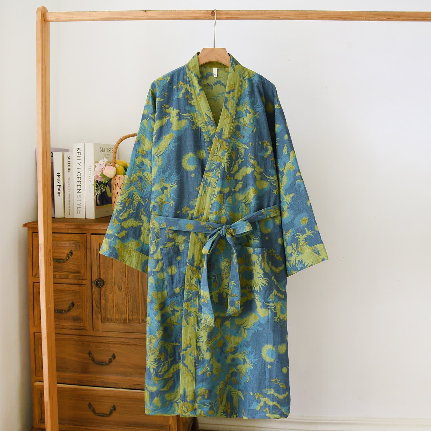 Ownkoti Pastoral Cotton Double-layer Gauze Yarn-dyed Jacquard Bathrobe