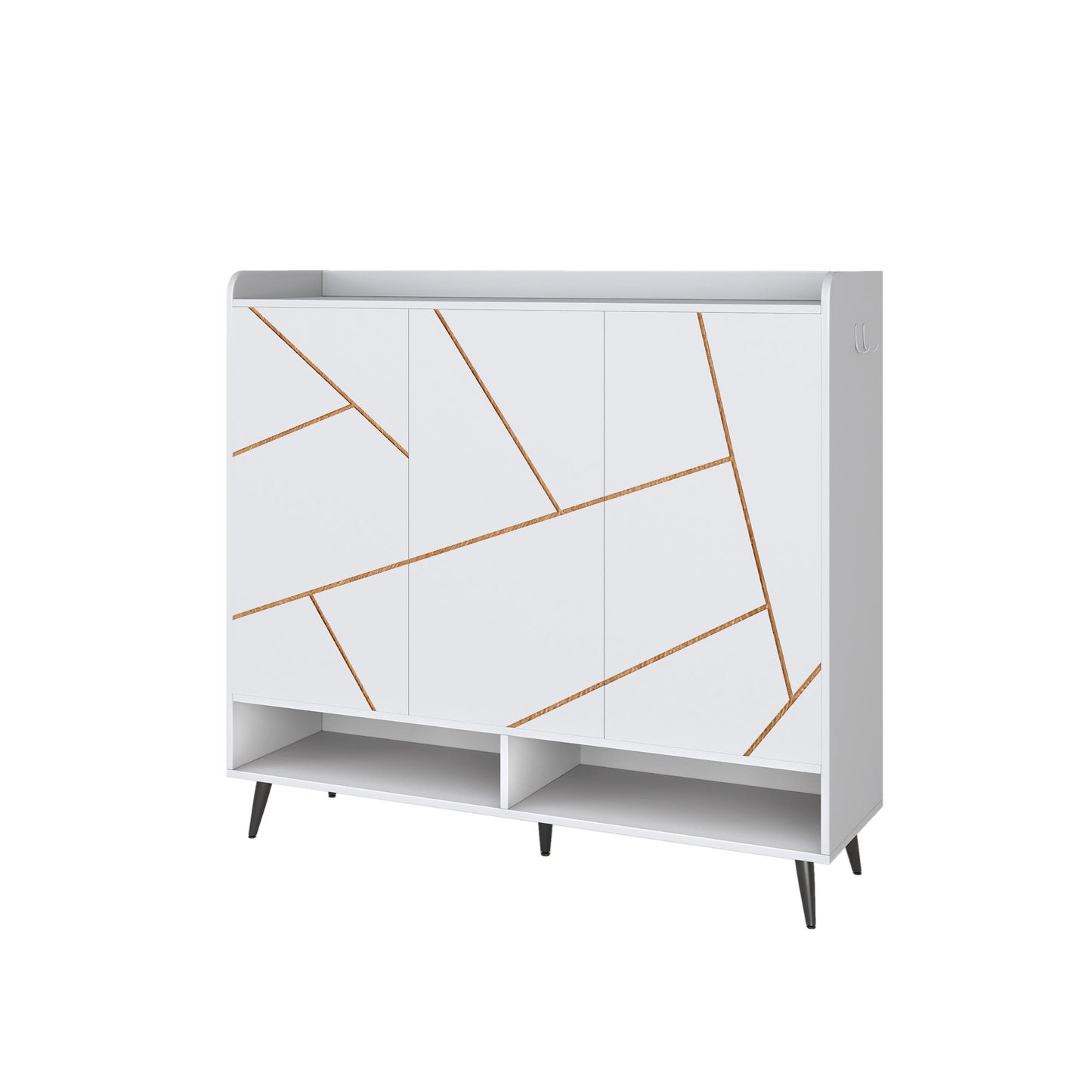 Ownkoti White 43.30" Tall Shoes Storage Cabinet