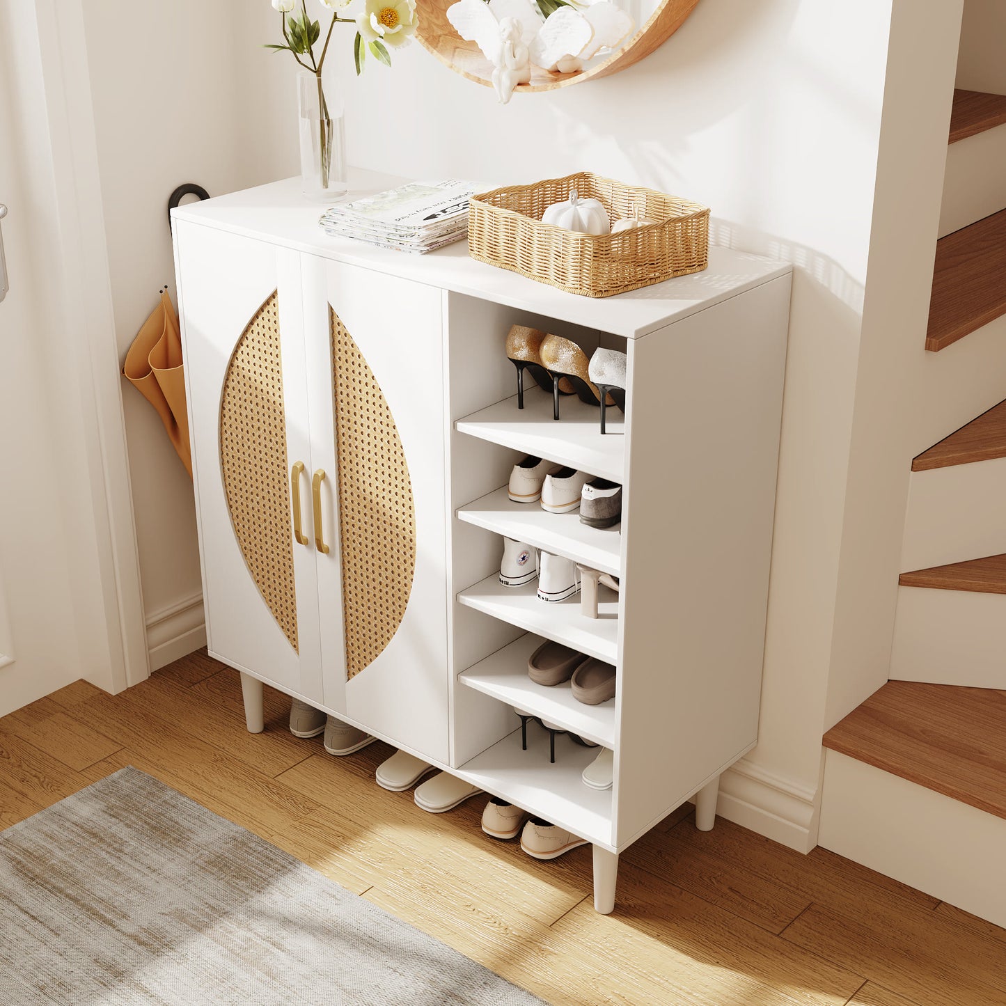 Ownkoti Rattan Shoes Storage Cabinet
