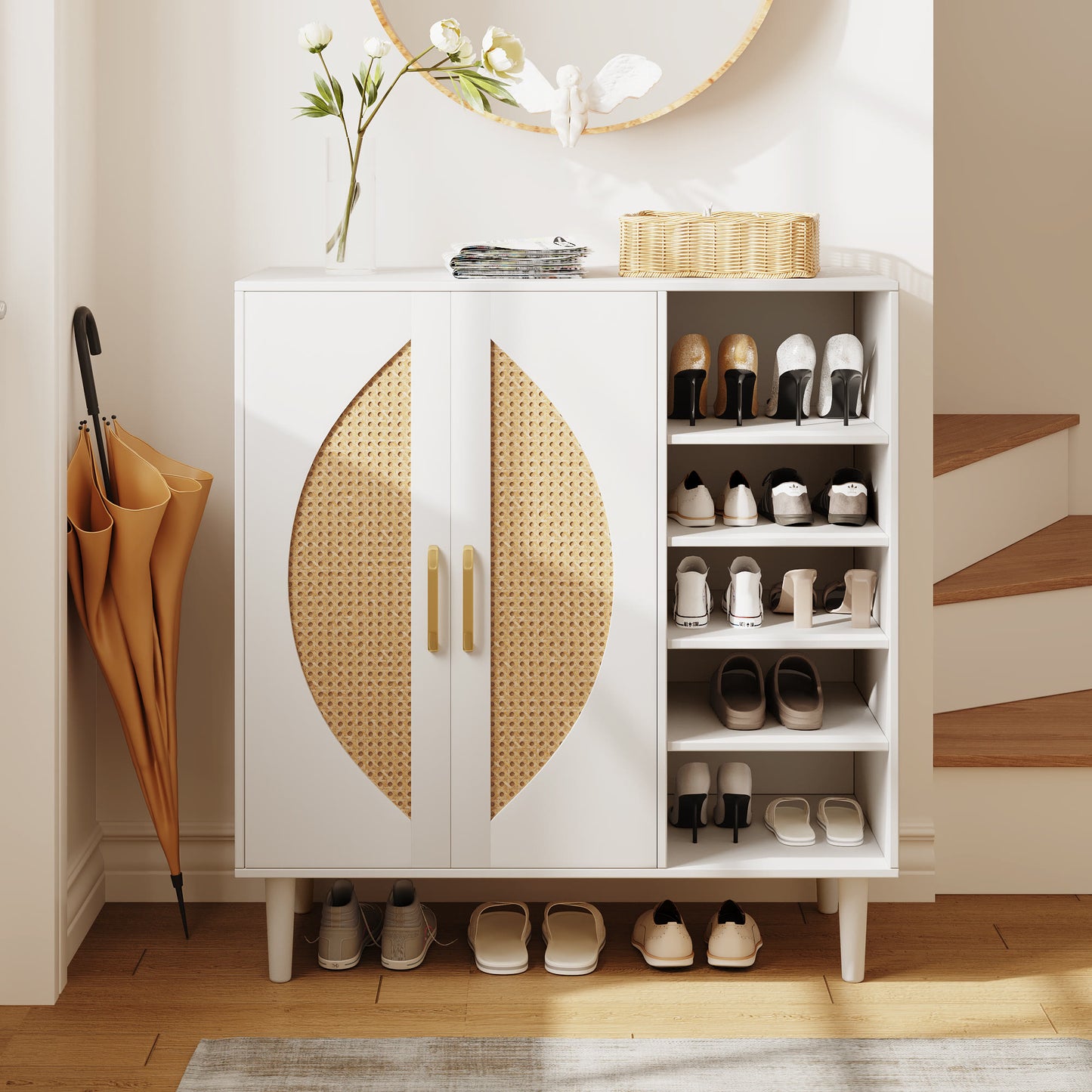 Ownkoti Rattan Shoes Storage Cabinet